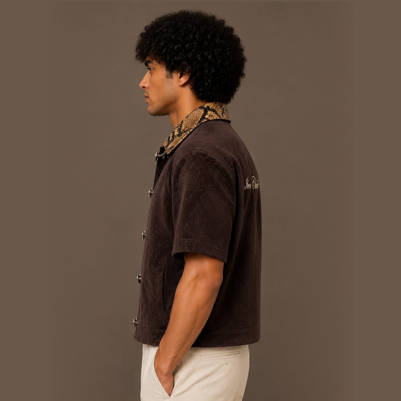 IBCD1-1 IBEN Mocha Paisley Zip Shirt