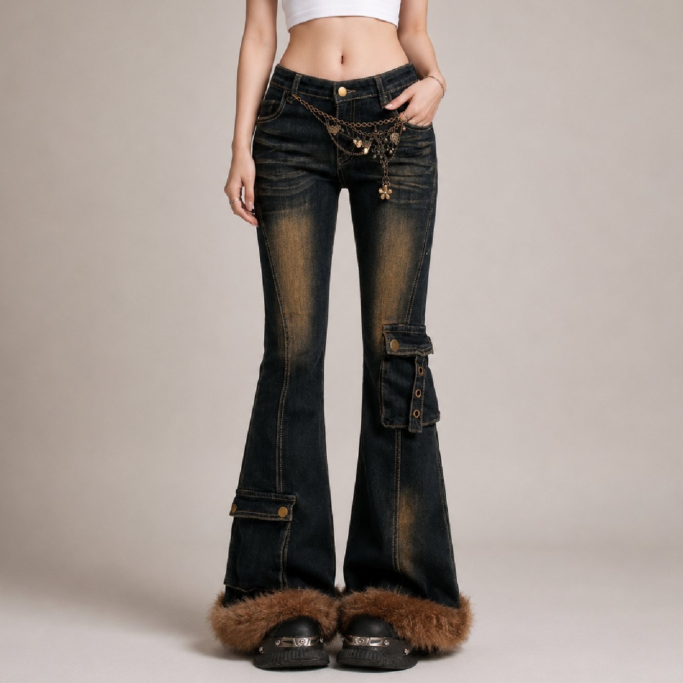 IBGJ2-1 IBEN Vintage Gold Bootcut Denim