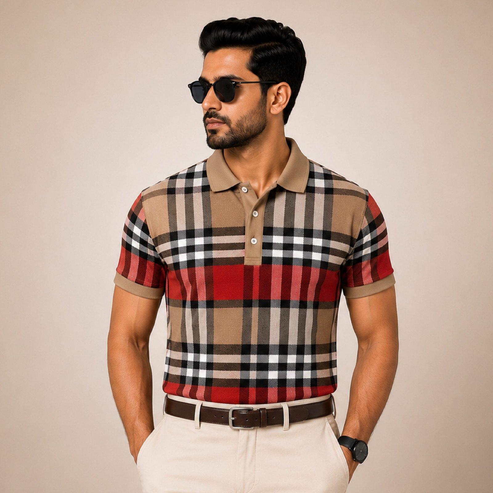 IBPC13-1 IBEN Red Check Polo