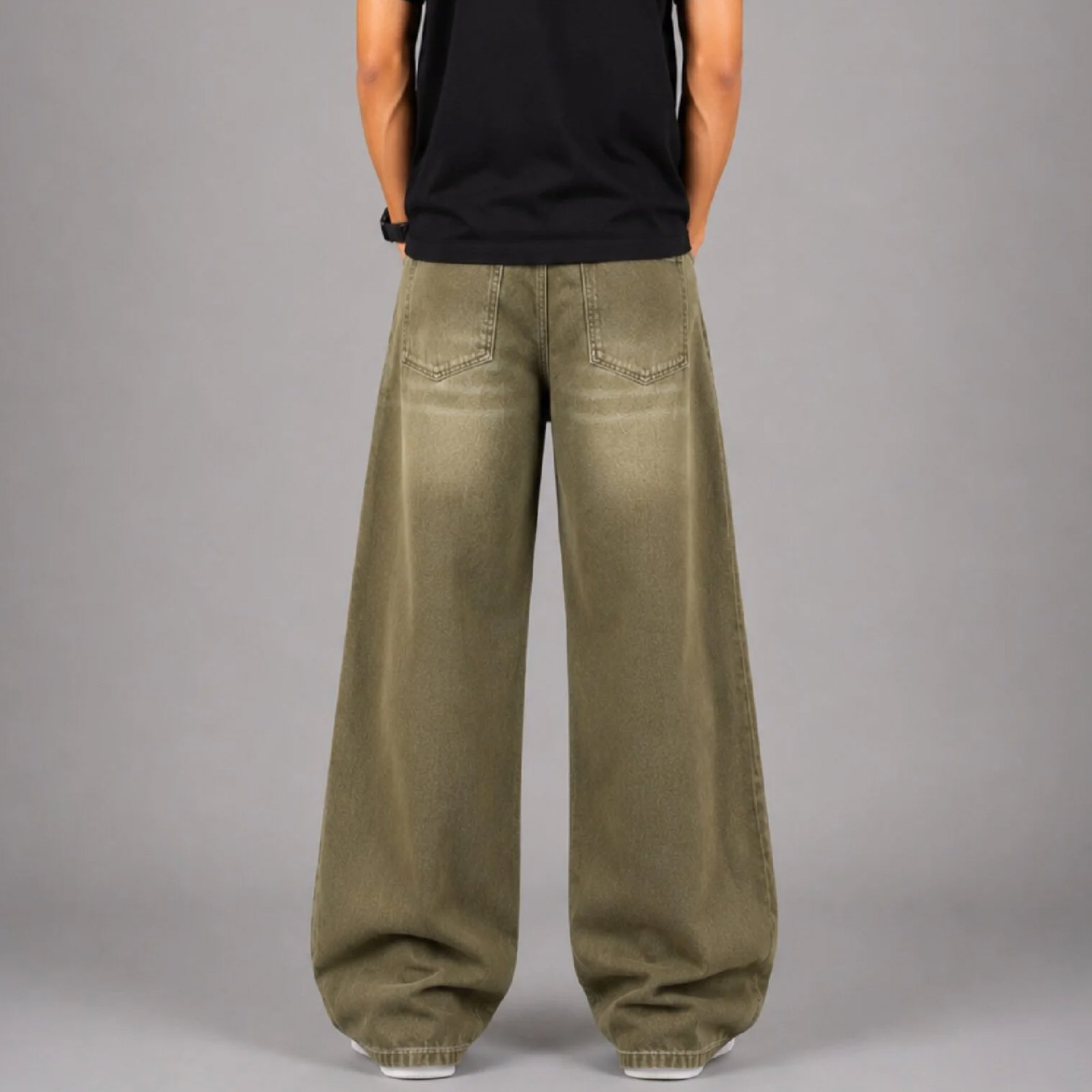 IBEN Olive Faded Denim Jeans - Image 3