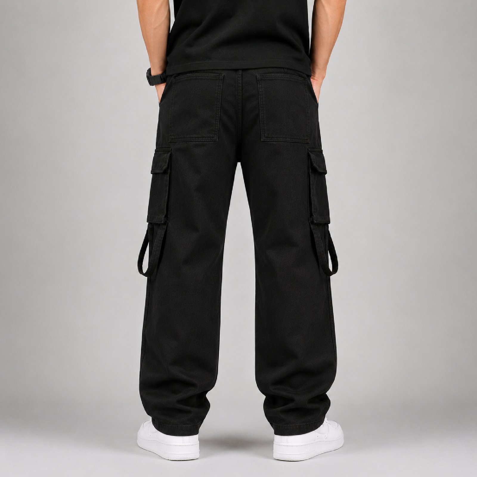 IBEN Black Utility Cargo Pants - Image 3