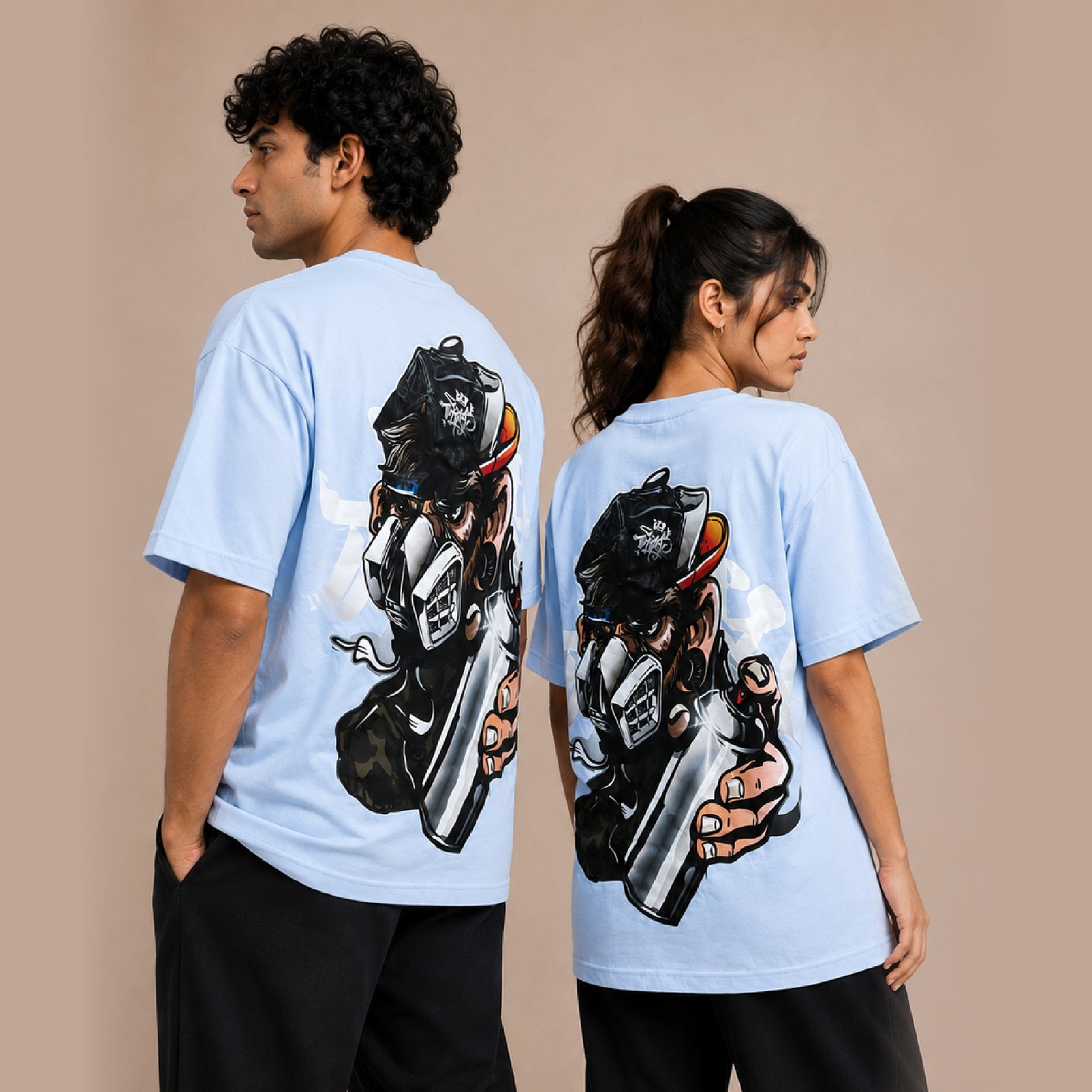 blue 1 IBEN Blue Graffiti Mask T-Shirt
