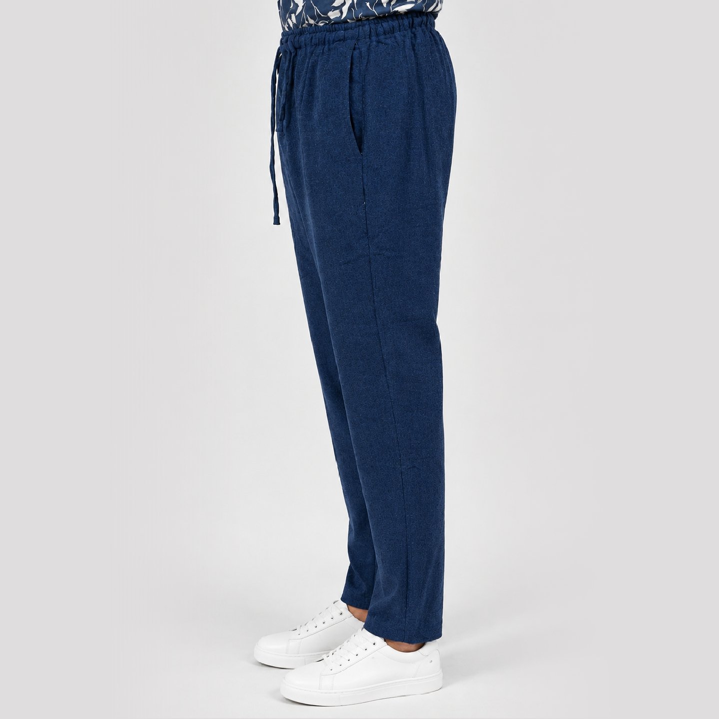 blue 1 IBEN Dark Blue Linean Trousers