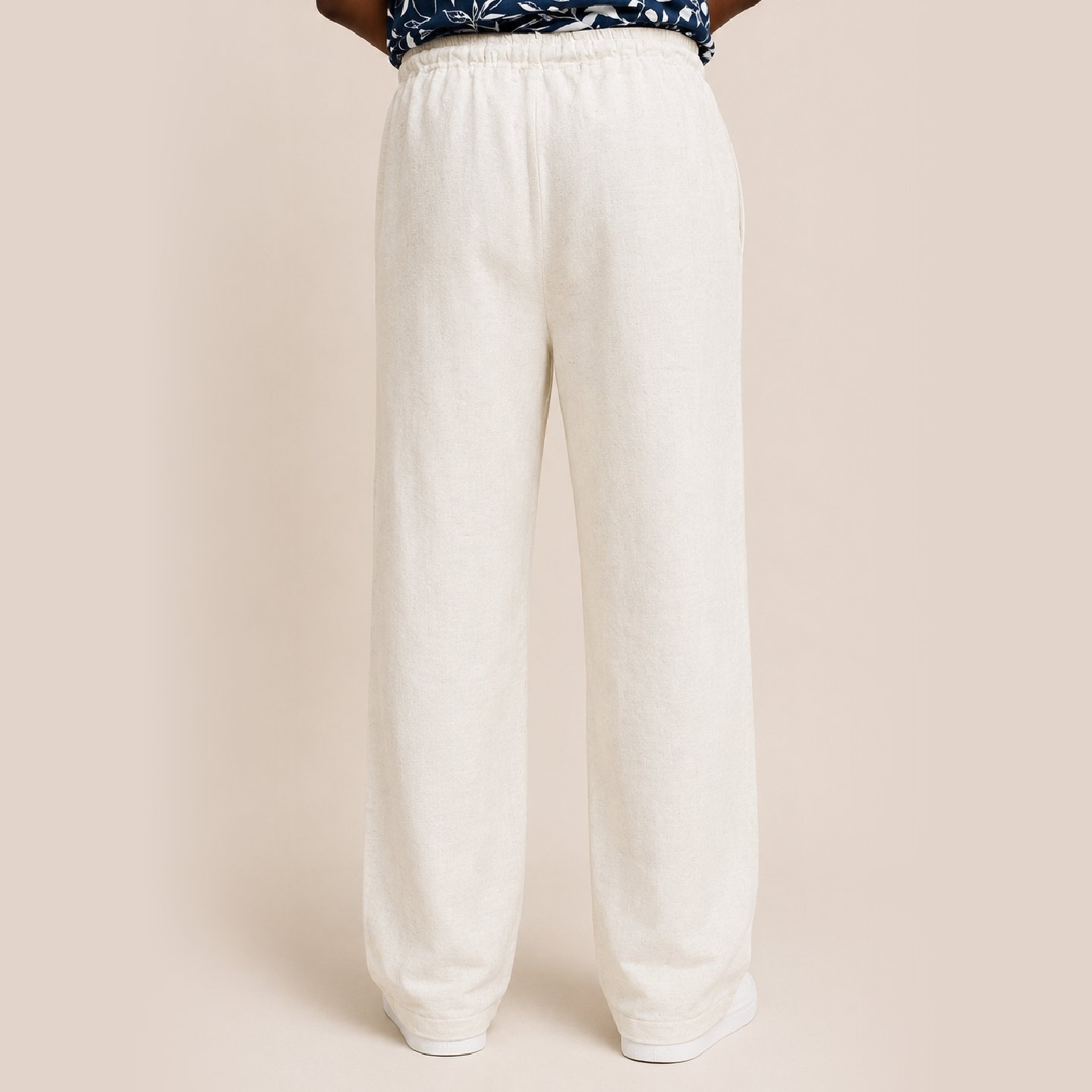 IBEN Off-White Linen Trouser - Image 3